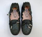 Tod's x Alber Elbaz Perforated Black Leather Logo Loafers New in Box Shoes