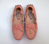 Tod's x Alber Elbaz Pink Perforated Leather Elasticated Sides Loafers New in Box