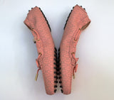 Tod's x Alber Elbaz Pink Perforated Leather Elasticated Sides Loafers New in Box