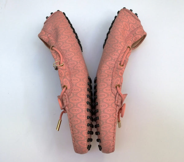 Tod's x Alber Elbaz Pink Perforated Leather Elasticated Sides Loafers New in Box