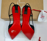 Christian Louboutin Condoroline 55 Black Suede Slingback Heels New in Box