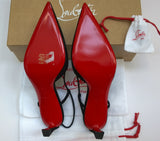 Christian Louboutin Condoroline 55 Black Suede Slingback Heels New in Box