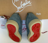 Christian Louboutin Rantulow Orlato Dusty Blue Suede Sneakers Titan New in Box Shoes