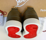 Christian Louboutin Rantulow Orlato Sneakers in Balmore Camouflage Jacquard and Khaki Leather New In Box