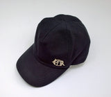 Dior Silver Metal Logo Baseball Cap in Black Cotton