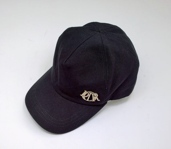 Dior Silver Metal Logo Baseball Cap in Black Cotton