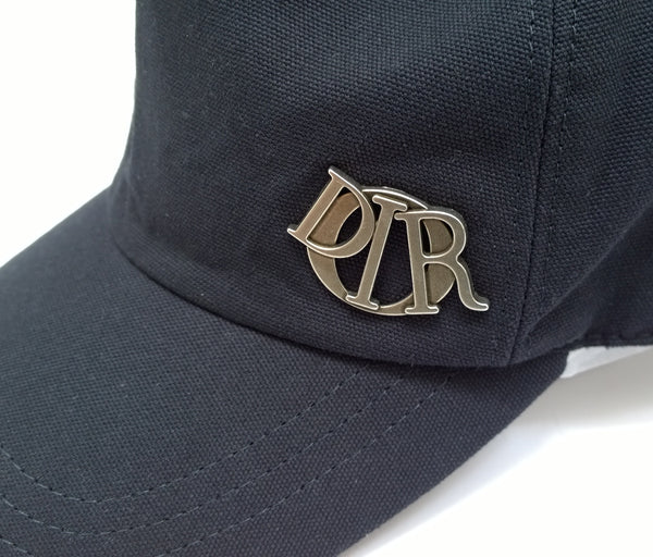 Dior Silver Metal Logo Baseball Cap in Black Cotton