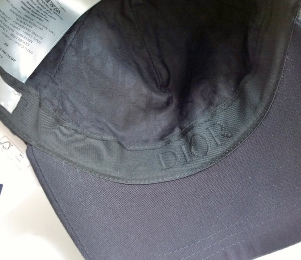 Dior Silver Metal Logo Baseball Cap in Black Cotton