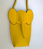 Loewe Elephant Pocket in Yellow Leather Crossbody Pouch Phone Bag New