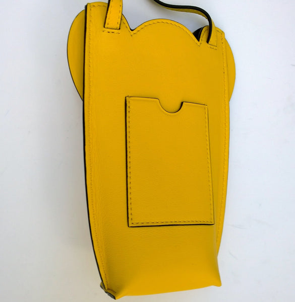 Loewe Elephant Pocket in Yellow Leather Crossbody Pouch Phone Bag New