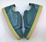 Christian Louboutin Louis Junior Spikes Sneakers in Titan Dusty Blue Suede Studs New Shoes  in Box