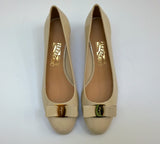 Ferragamo Vara Patent Bone Calf Leather Bow Heels New in Box Shoes