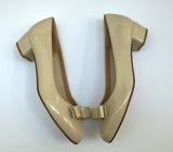 Ferragamo Vara Patent Bone Calf Leather Bow Heels New in Box Shoes