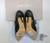Jimmy Choo Bing Black Patent 85 Rhinestone Mary Jane Heels New in Box