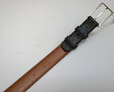 Celine Belt 25mm in Triomphe Canvas with Leather Back Silver Rectangular Buckle New