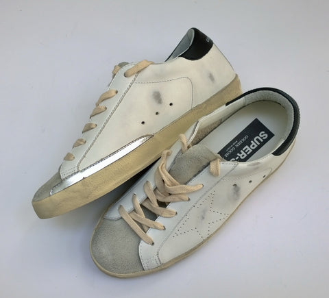 Golden Goose Super Star Skate Sneakers in White Leather with Suede Toe New in Box Trainers