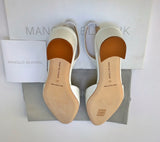 Manolo Blahnik Aspro White Patent Slingback Block Heels New in Box