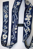 Chanel Blue Silk Twilly Scarf Slim Bandeau New in Box