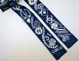 Chanel Blue Silk Twilly Scarf Slim Bandeau New in Box