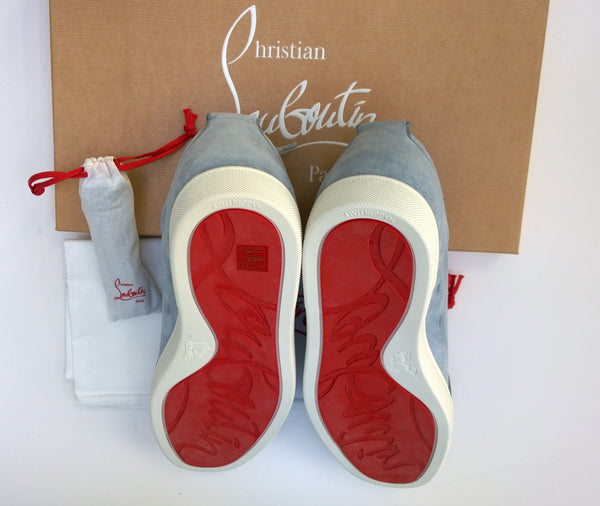 Christian Louboutin Rantulow Suede Sneakers in Paseo Pale Blue Suede Sneakers