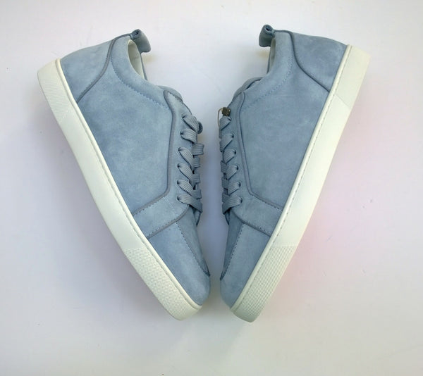 Christian Louboutin Rantulow Suede Sneakers in Paseo Pale Blue Suede Sneakers