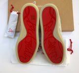 Christian Louboutin Albatre Rantulow Sand Stone Suede Sneakers New in Box