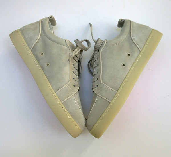 Christian Louboutin Albatre Rantulow Sand Stone Suede Sneakers New in Box