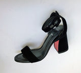 Christian Louboutin Miss Sabina 85 Black Velvet Ankle Strap Sandals New in Box Heels