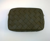Bottega Veneta Borsa Leather Shoulder Bag in Dark Green New