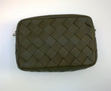 Bottega Veneta Borsa Leather Shoulder Bag in Dark Green New