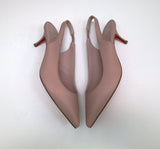 Christian Louboutin Sporty Kate Sling 55 Vintage Rose Leather Dusty Pink Leather New in Box