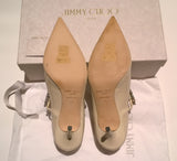 Jimmy Choo Bing 65 Heels in Linen Warm Cream Patent New in Box Shoes