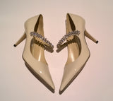 Jimmy Choo Bing 65 Heels in Linen Warm Cream Patent New in Box Shoes