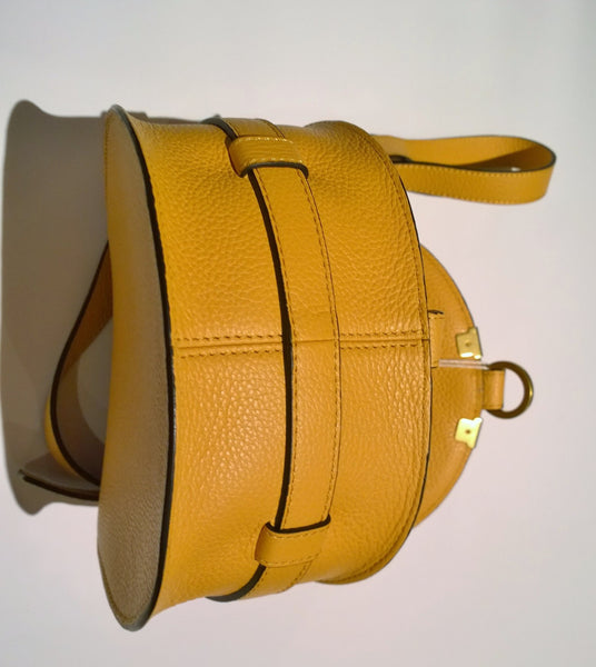 Chloé Marcie Small Crossbody Bag in Ochre Yellow Pebbled Leather New