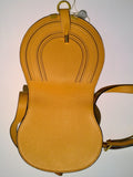 Chloé Marcie Small Crossbody Bag in Ochre Yellow Pebbled Leather New