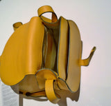 Chloé Marcie Small Crossbody Bag in Ochre Yellow Pebbled Leather New