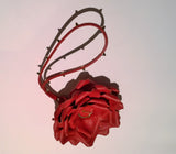 Christian Louboutin Rose with Thorns Bag Charm New in Box Red Leather Bloom