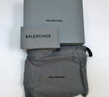 Balenciaga Black Patent Leather Card Case B Logo Croc Embossed Wallet Coin Holder