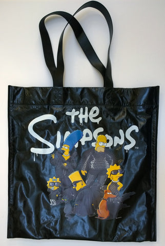 Balenciaga x Simpsons Black Leather Tote Bag Handbag