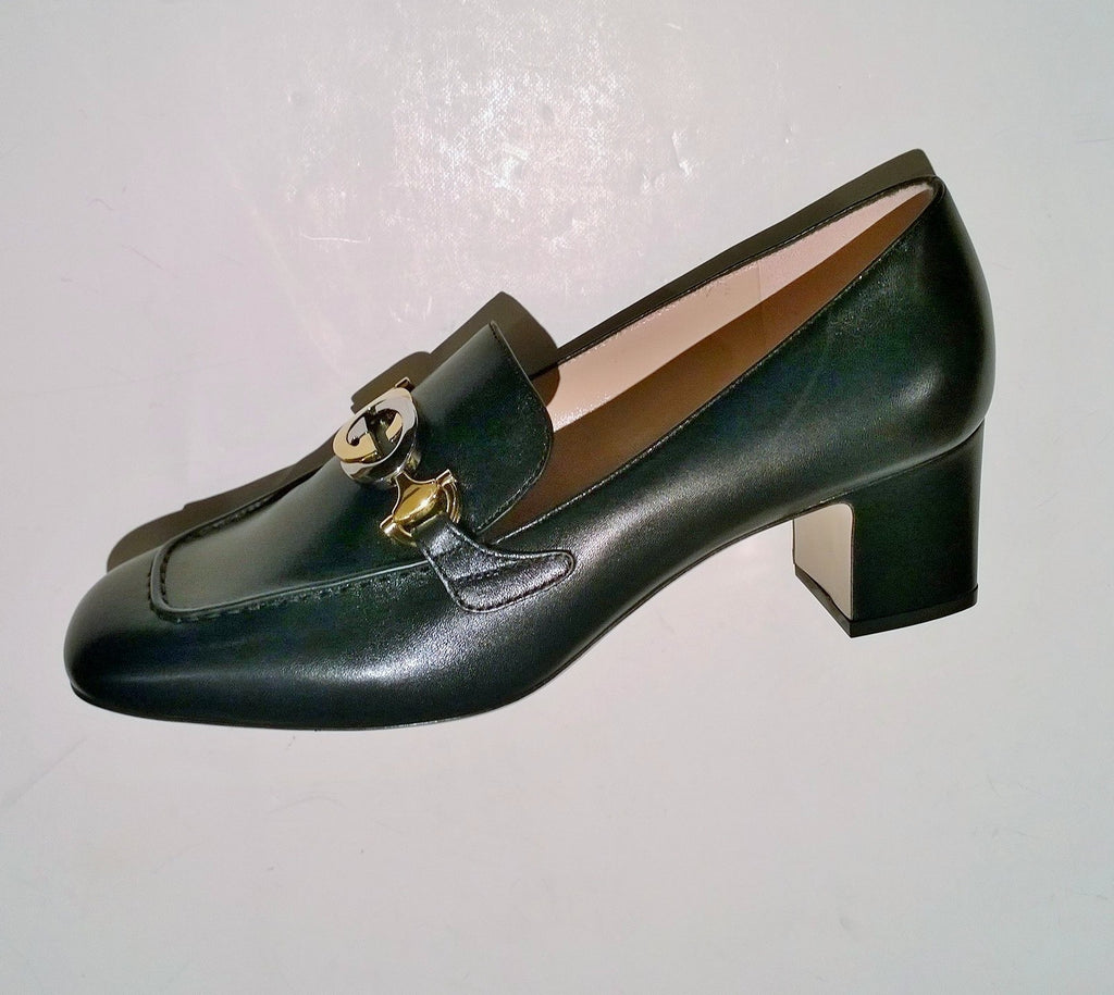 Vintage Shoes | GUCCI Pumps Heels Loafers Women's Black Leather Gold 70s  80s | Size 36.5 EU / 6 - 6.5 US