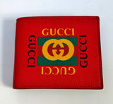Gucci Wallet in Red Textured Leather with Printed GG Logo
