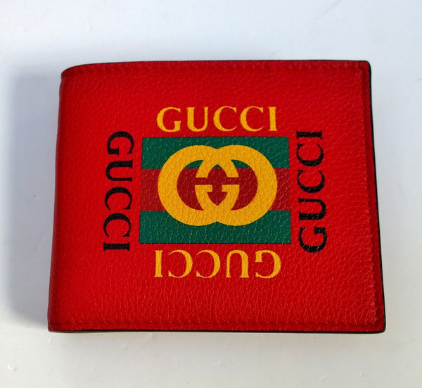 Gucci Wallet in Red Textured Leather with Printed GG Logo