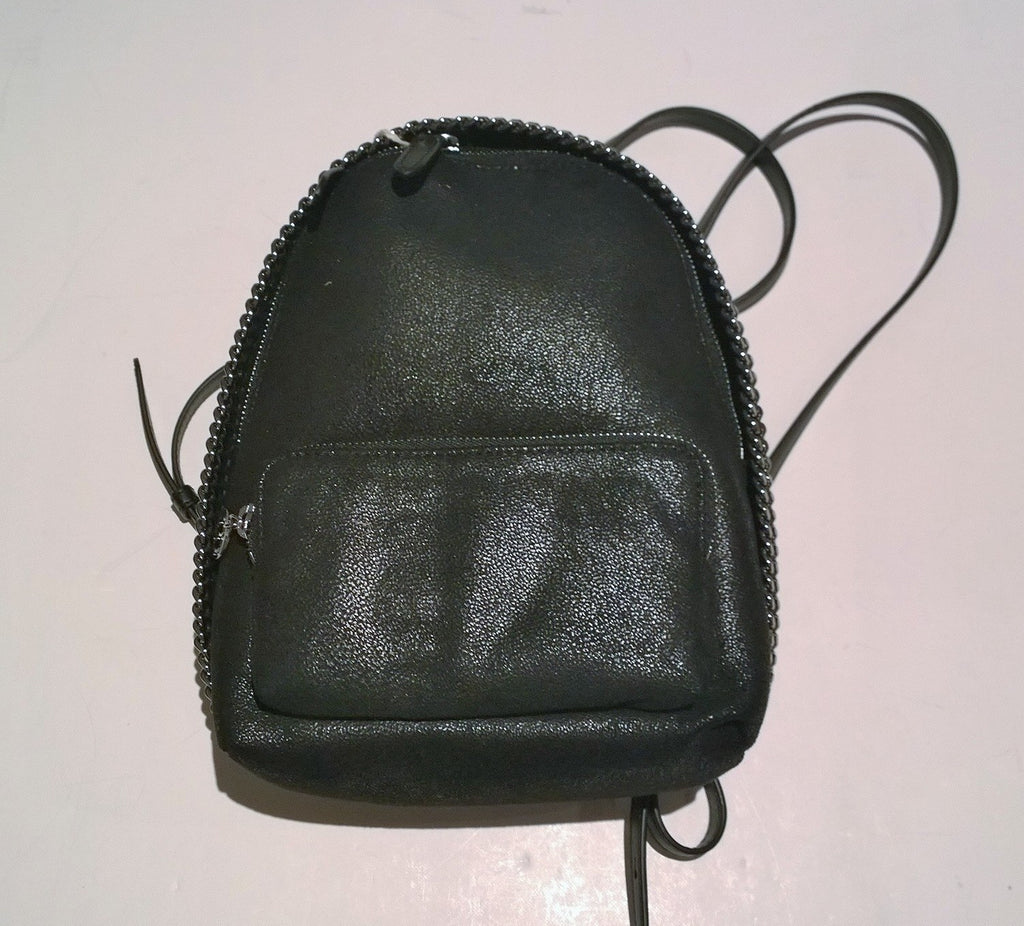 chain strap mini backpack Stella McCartney Falabella Black Silver Chain Backpack Bag New – AvaMaria