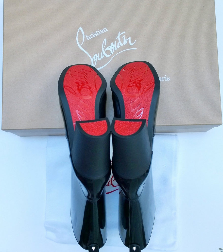 Christian Louboutin Loubirain Block-Heel Red Sole Boots