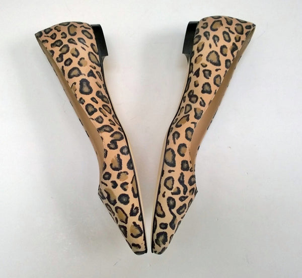 Manolo Blahnik BB Leopard Suede Flats Pointy Shoes New