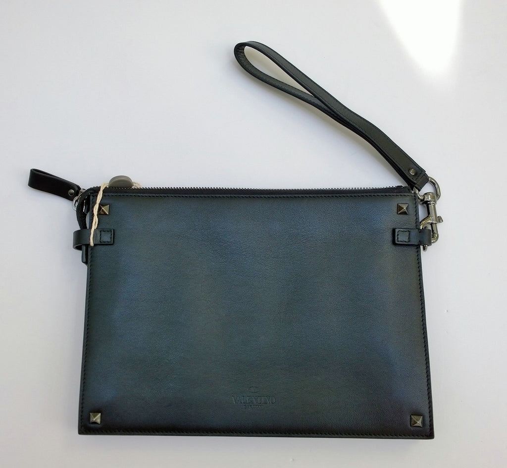 Valentino Rockstud Patent Leather Clutch Bag