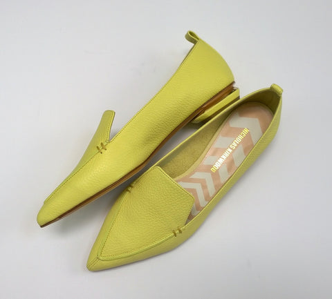 Nicholas Kirkwood Citron Pale Yellow Leather Beya Loafers Flat Shoes