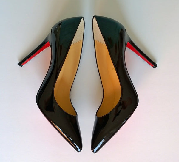 Christian Louboutin Pigalle 100 Black Patent Heels