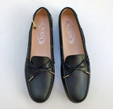 Tod's Gommino Black Leather Loafers with Rubber Dots Soles Driving Shoes NIB