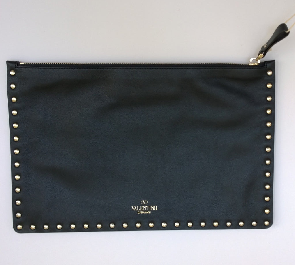 Valentino Rockstud Patent Leather Clutch Bag